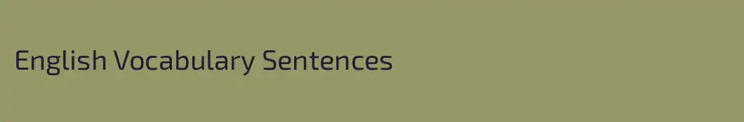 English Vocabulary Sentences
